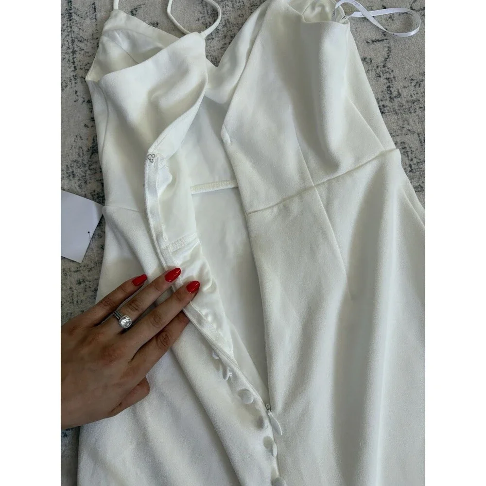 Lulus Feeling of Forever White Sleeveless Mermaid Maxi Dress Size Small Wedding - Picture 7 of 8